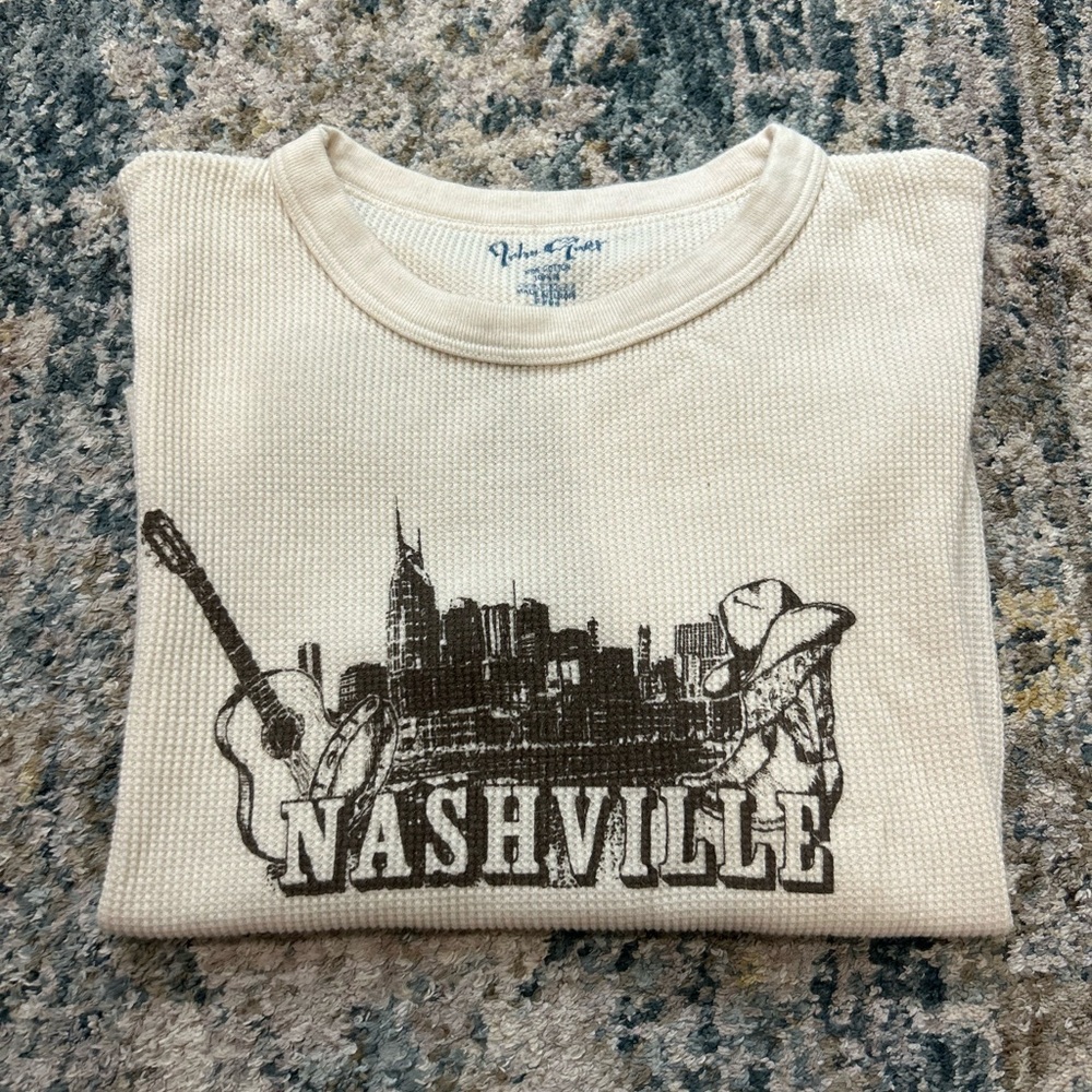 Brandy Melville John Galt Graphic Baby Tee - Nashville Print